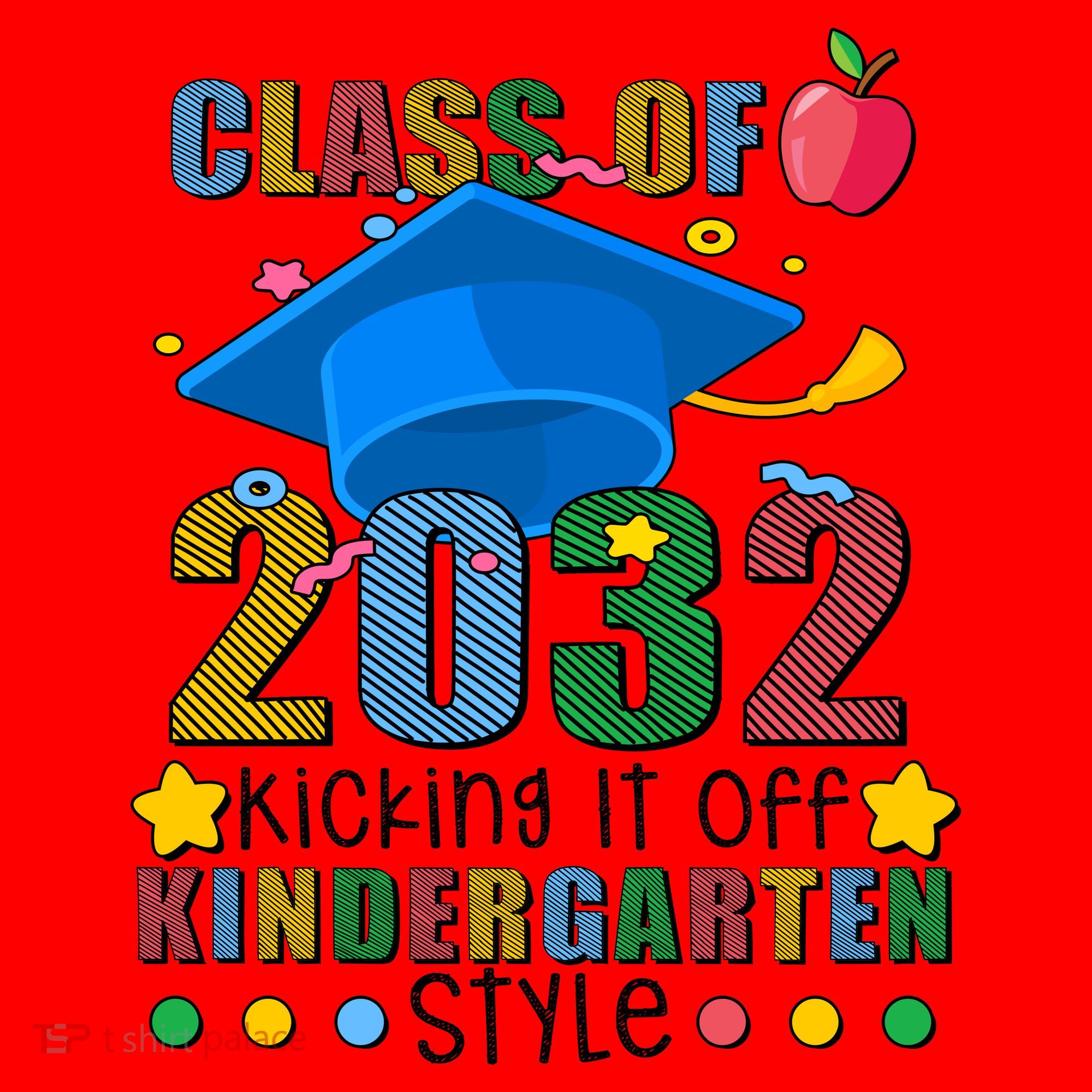 Class of 2032 Kicking off Kindergarten Santa Hat