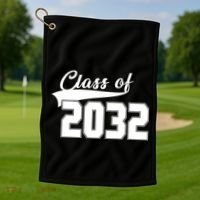 Class Of 2032 Kindergarten Future Graduate Golf Towel thumb 1