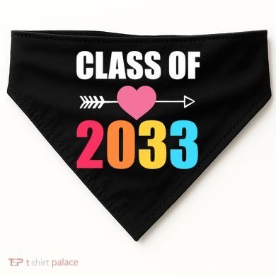 Class of 2033 School Kindergarten Colorful USA-Made Doggie Bandana