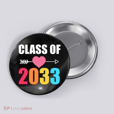 Class of 2033 School Kindergarten Colorful Button