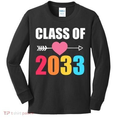 Class of 2033 School Kindergarten Colorful Kids Long Sleeve Shirt