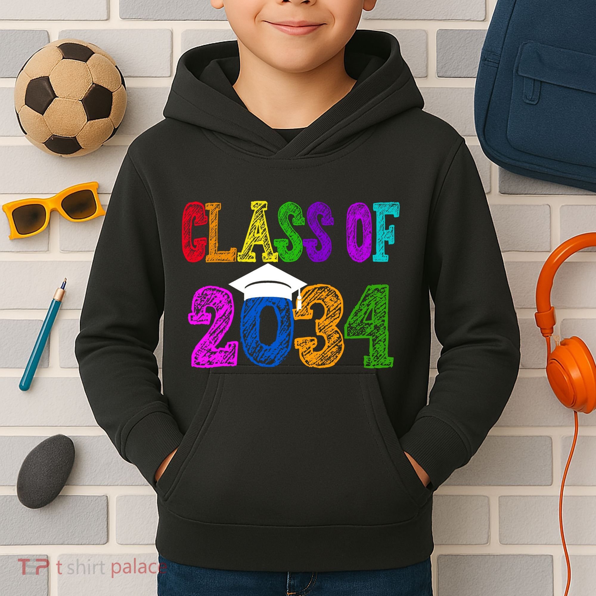 Class Of 2034 Graduation First Day Of School Kids Hoodie