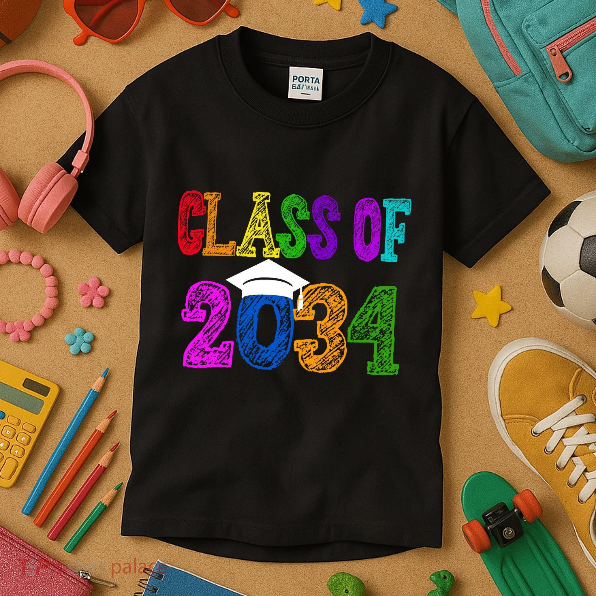Class Of 2034 Graduation First Day Of School Kids T-Shirt