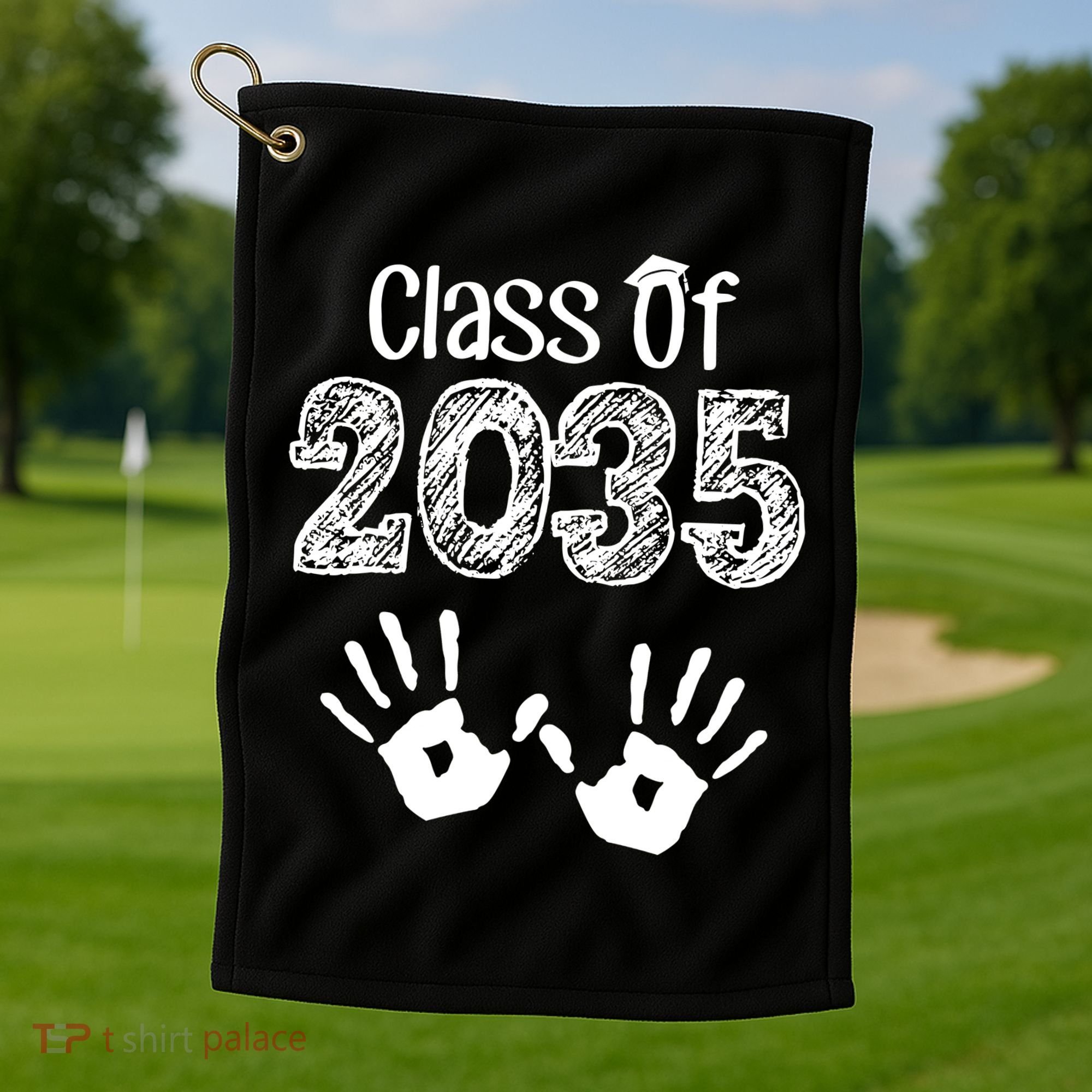 Class of 2035 Grow With Me Handprint Pre-K Golf Towel