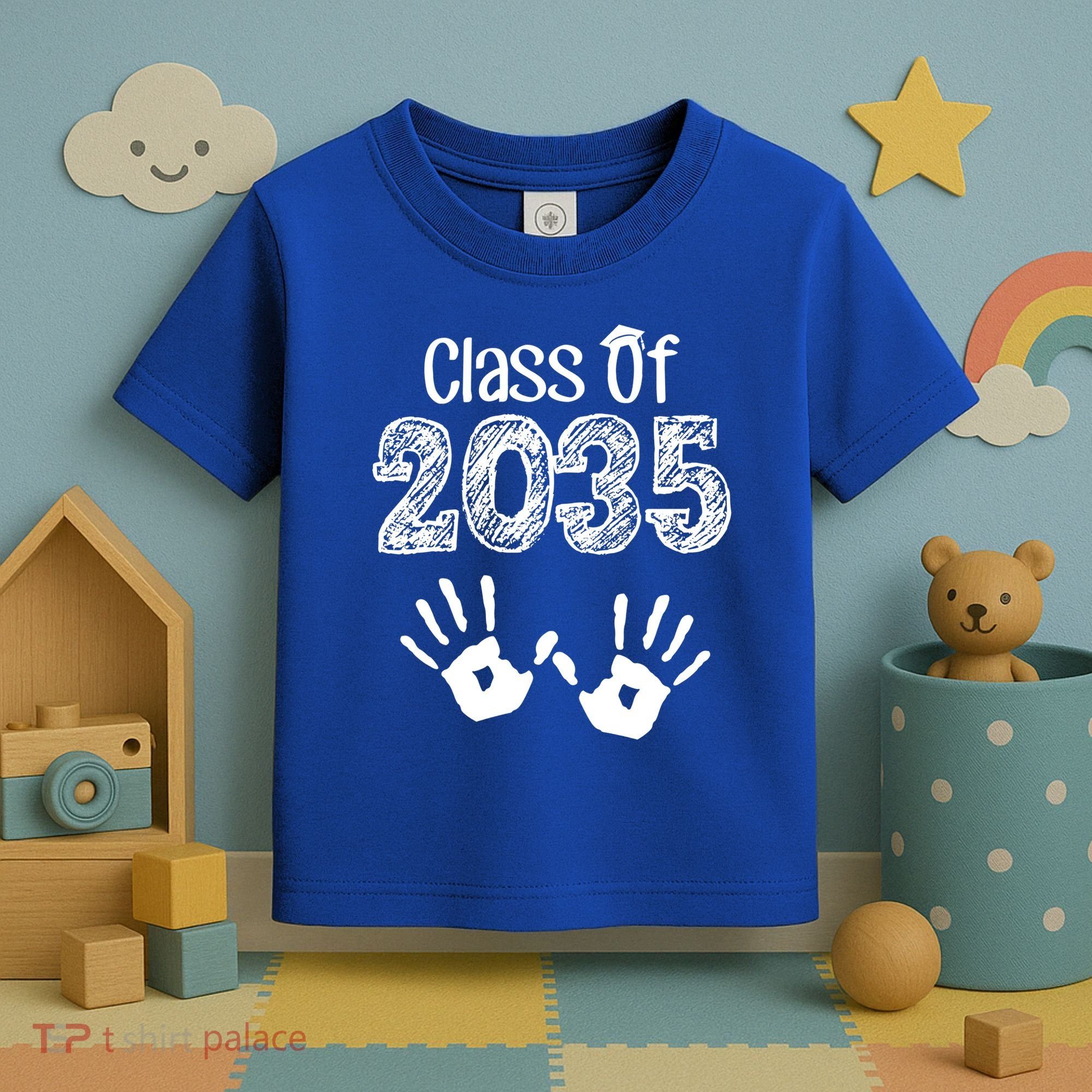 Class of 2035 Grow With Me Handprint Pre-K Toddler T-Shirt