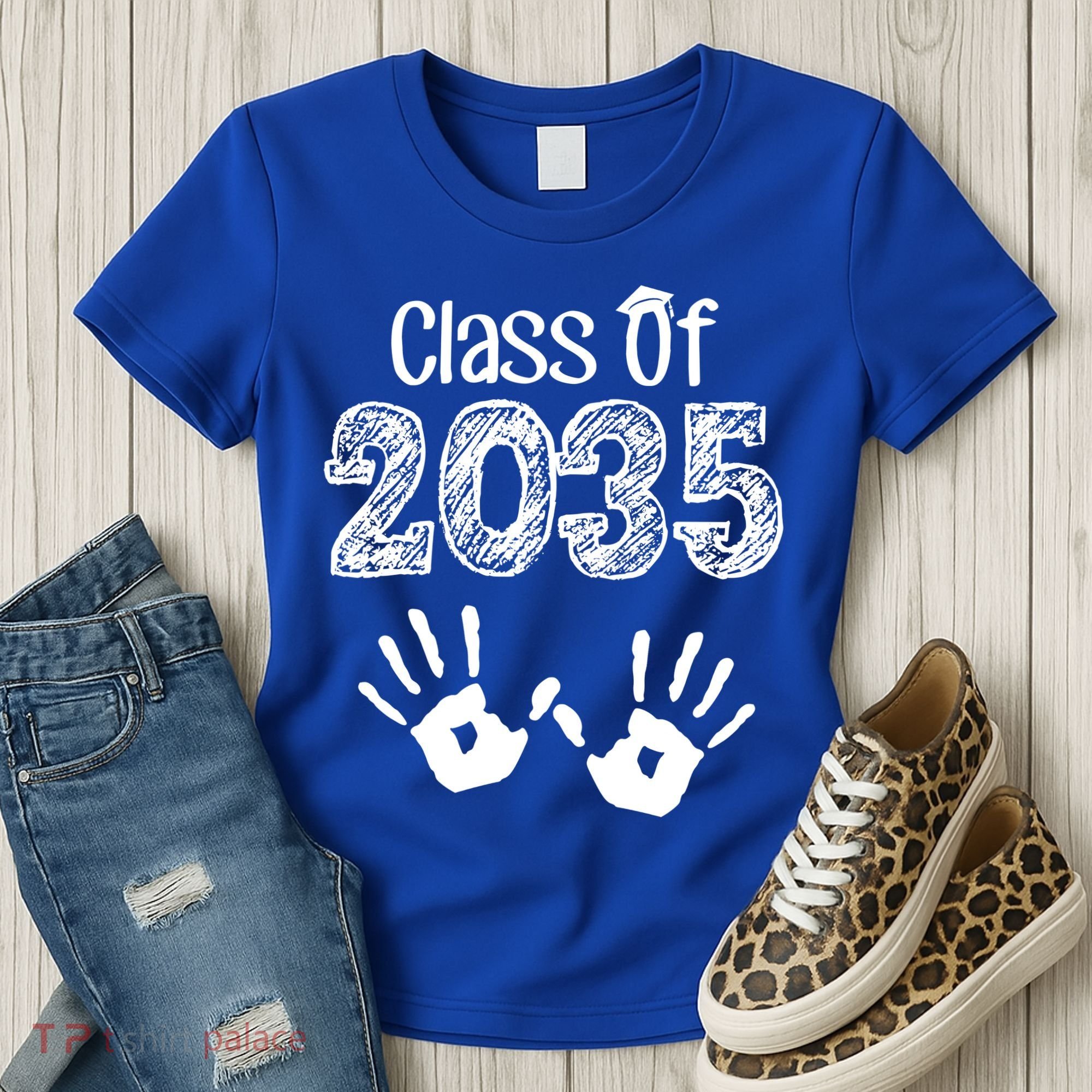 Class of 2035 Grow With Me Handprint Pre-K Women's T-Shirt