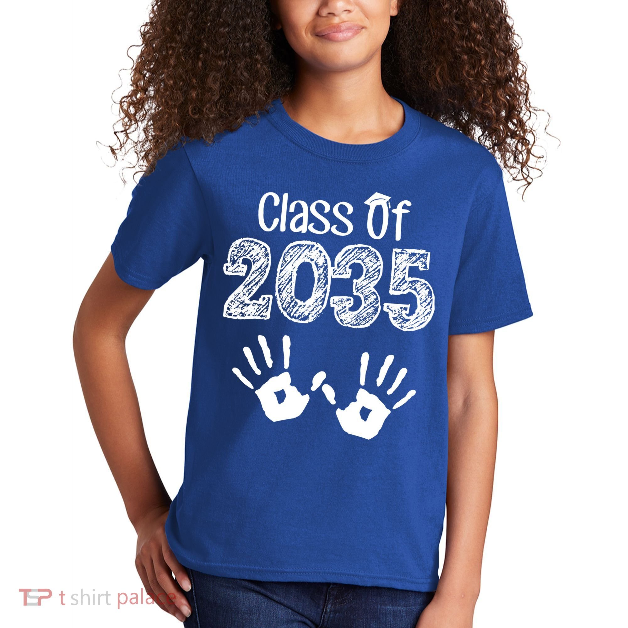 Class of 2035 Grow With Me Handprint Pre-K Kids T-Shirt