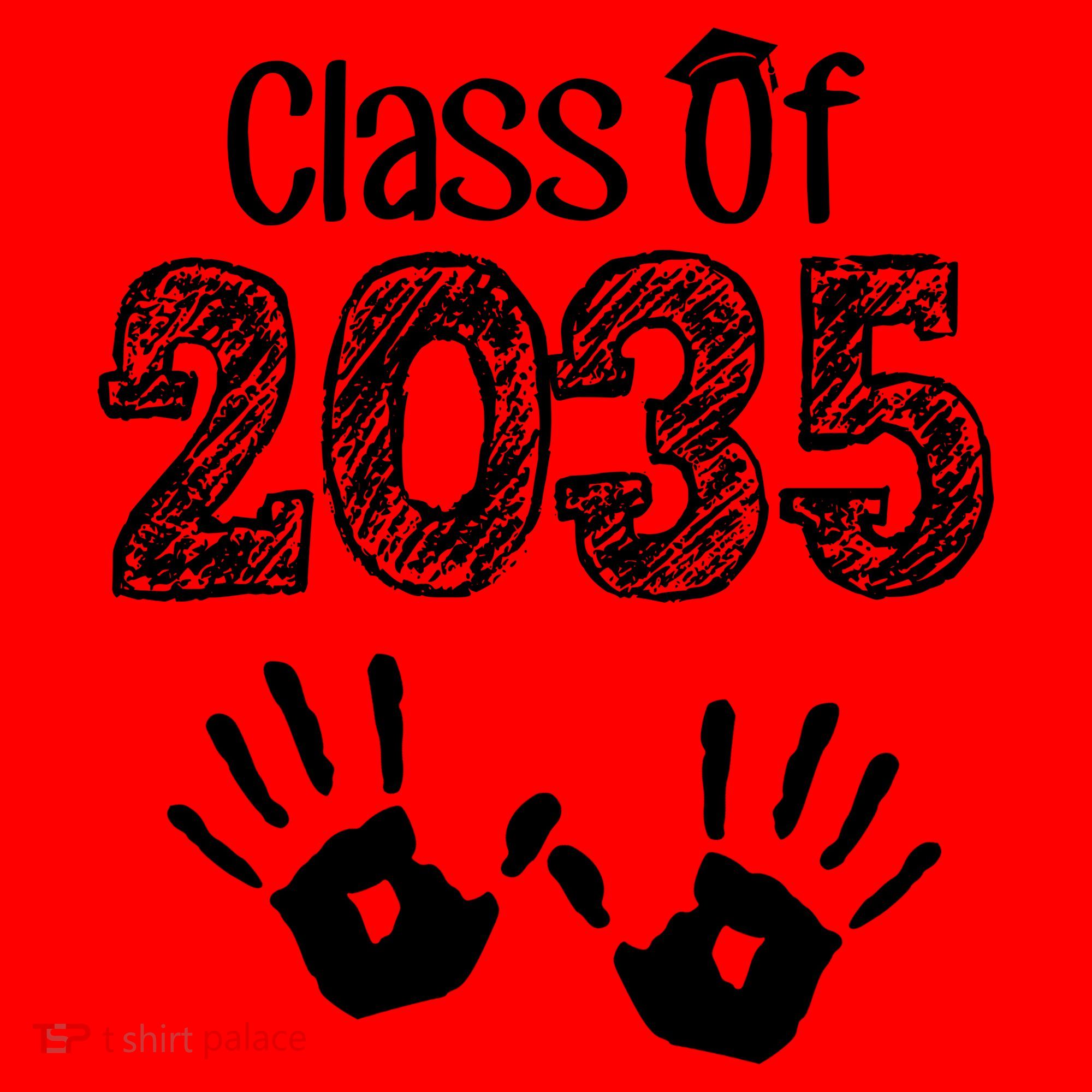 Class of 2035 Grow With Me Handprint Pre-K Santa Hat