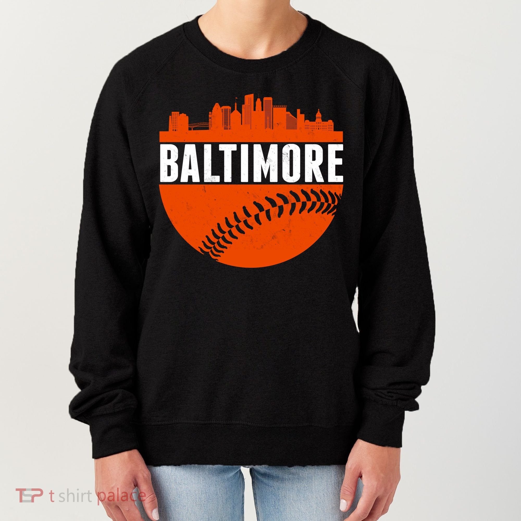 Classic Baltimore Skyline Baseball  Women's Sweatshirt