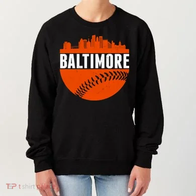 Classic Baltimore Skyline Baseball  Women's Sweatshirt