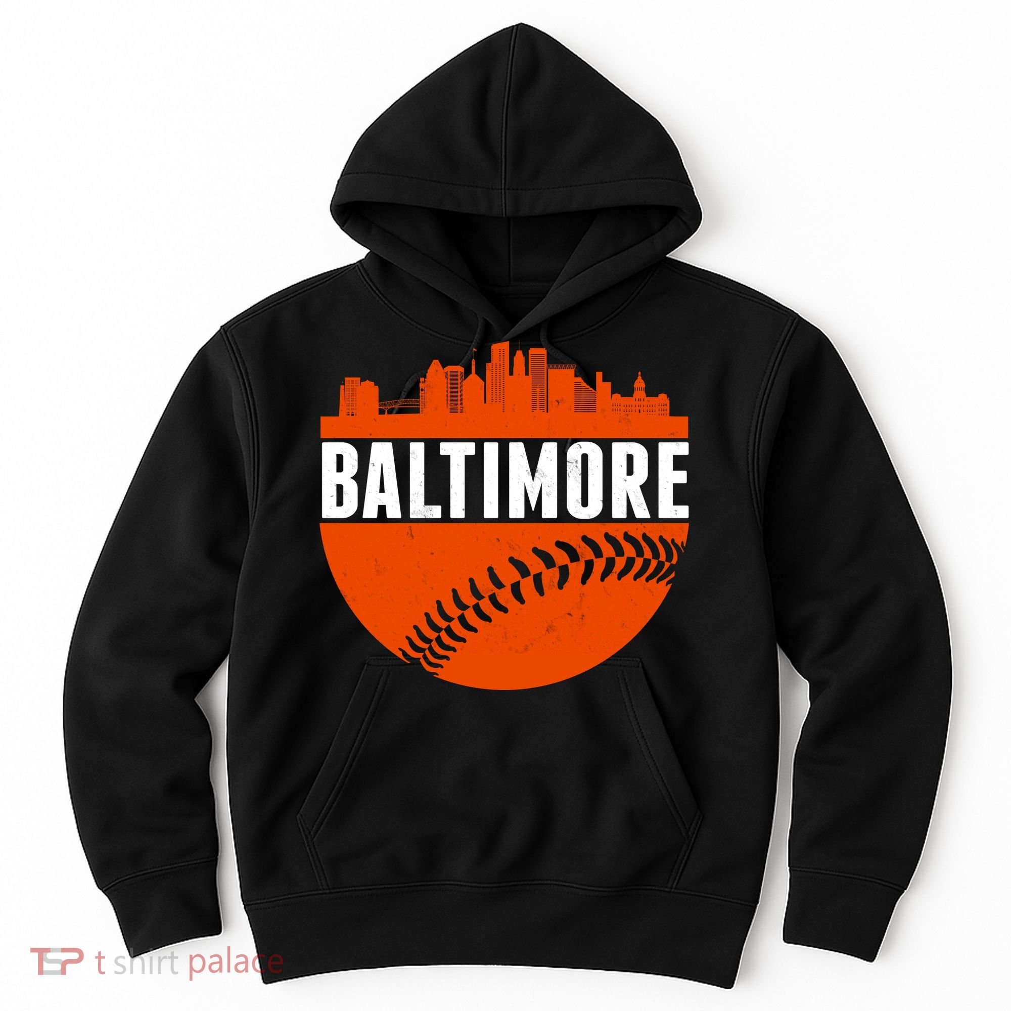 Classic Baltimore Skyline Baseball  Hoodie