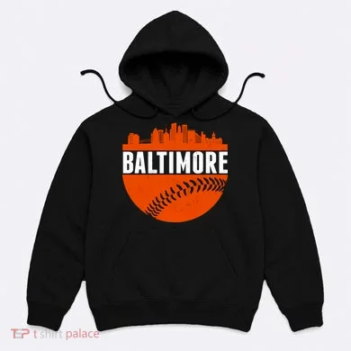 Classic Baltimore Skyline Baseball  Hoodie