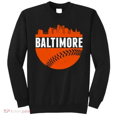 Classic Baltimore Skyline Baseball  Sweatshirt