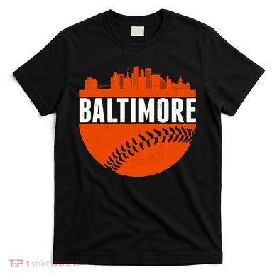 Classic Baltimore Skyline Baseball  T-Shirt