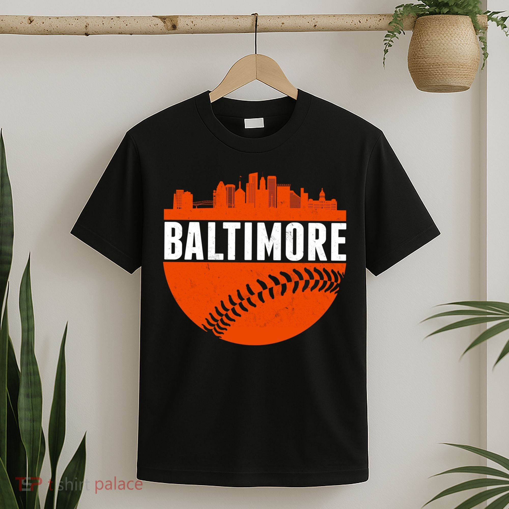 Classic Baltimore Skyline Baseball  T-Shirt