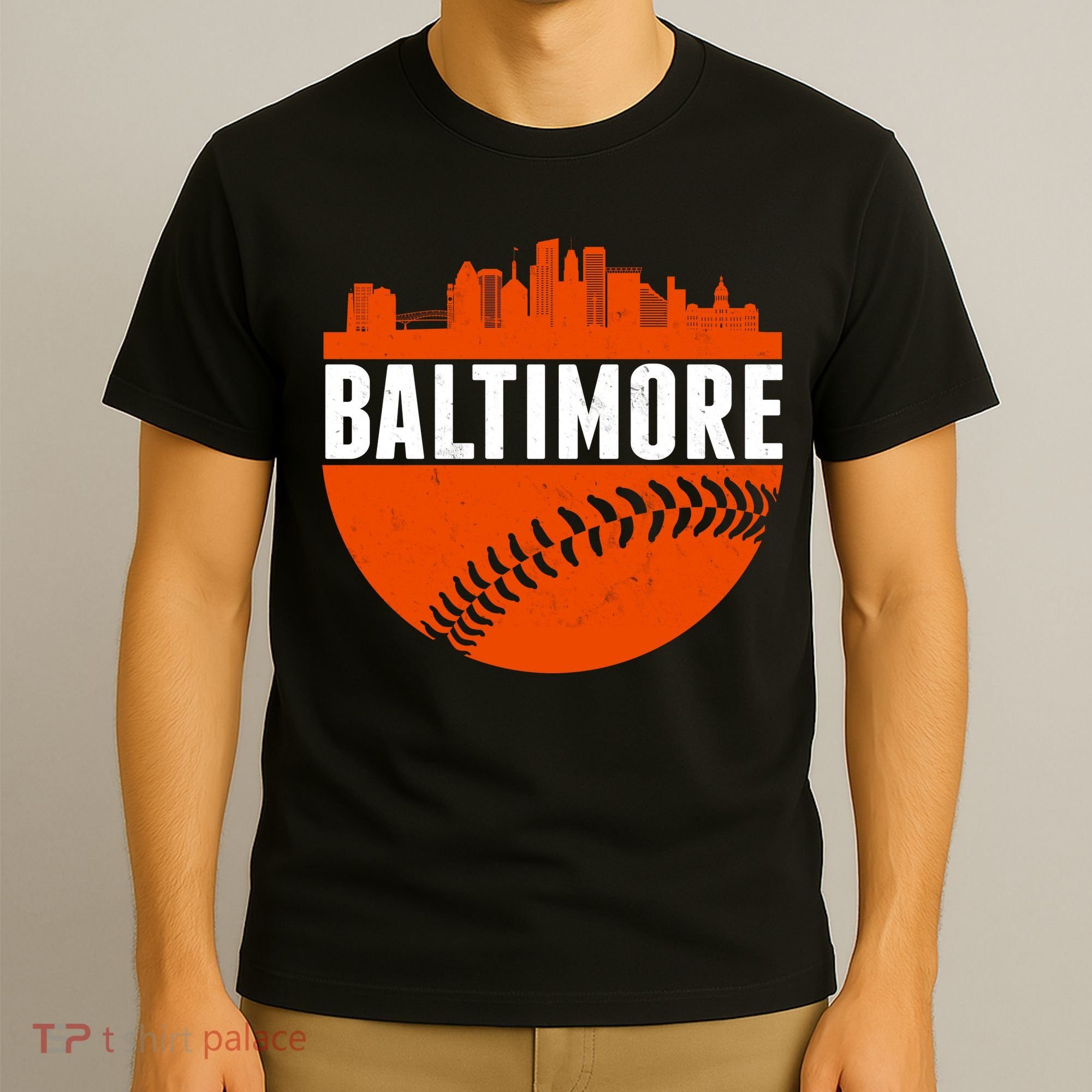 Classic Baltimore Skyline Baseball  T-Shirt