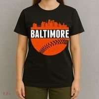 Classic Baltimore Skyline Baseball  T-Shirt thumb 4