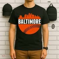 Classic Baltimore Skyline Baseball  T-Shirt thumb 6