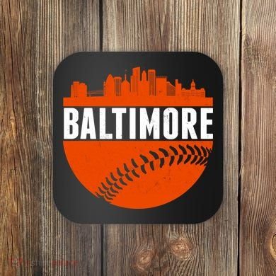 Classic Baltimore Skyline Baseball  Coaster