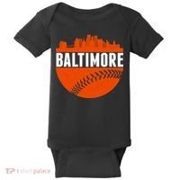 Classic Baltimore Skyline Baseball  Baby Bodysuit thumb 0