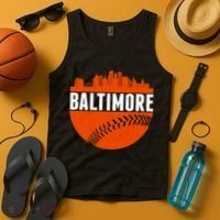 Classic Baltimore Skyline Baseball  Tank Top thumb 4