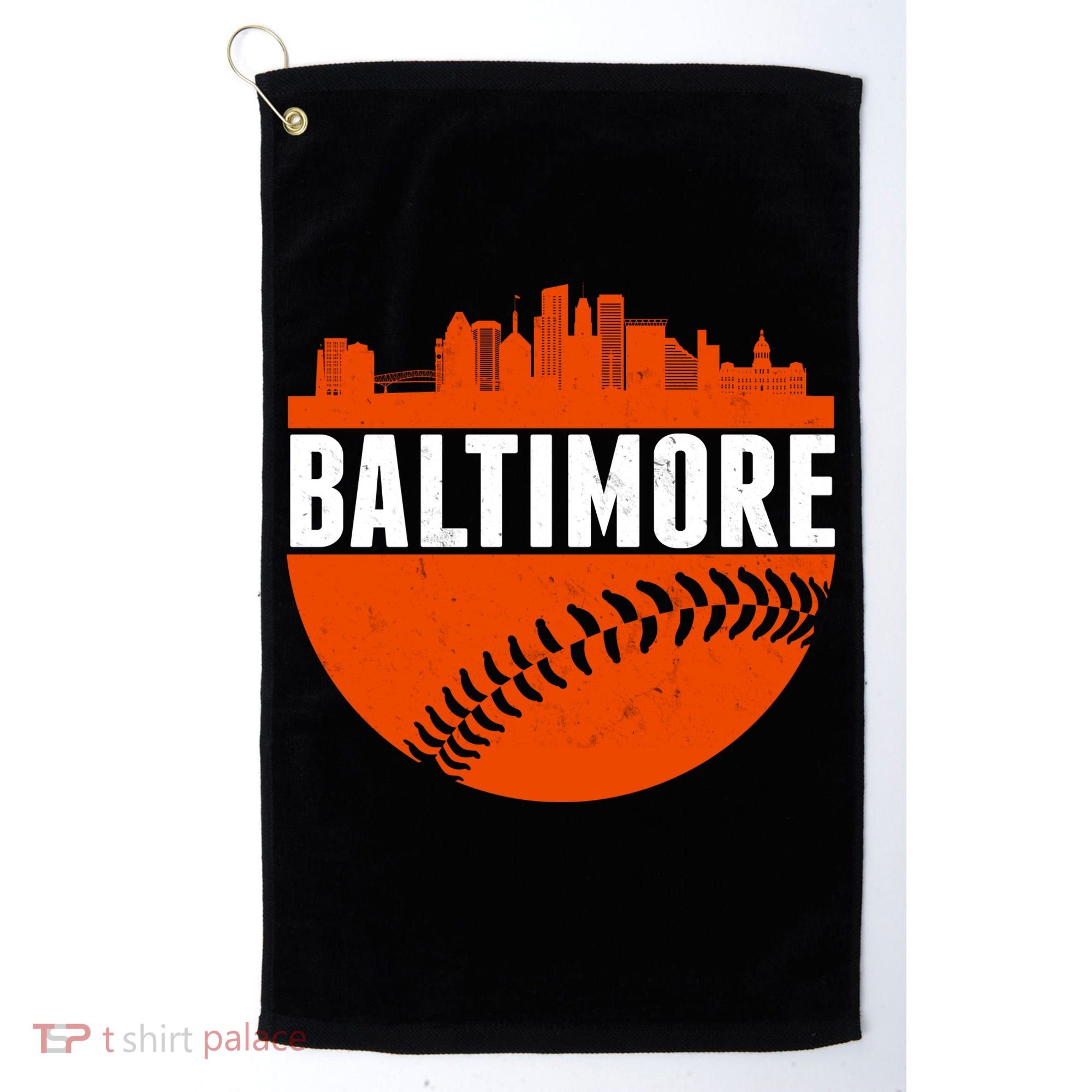 Classic Baltimore Skyline Baseball  Golf Towel