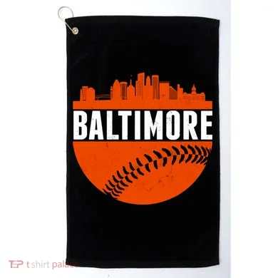 Classic Baltimore Skyline Baseball  Golf Towel