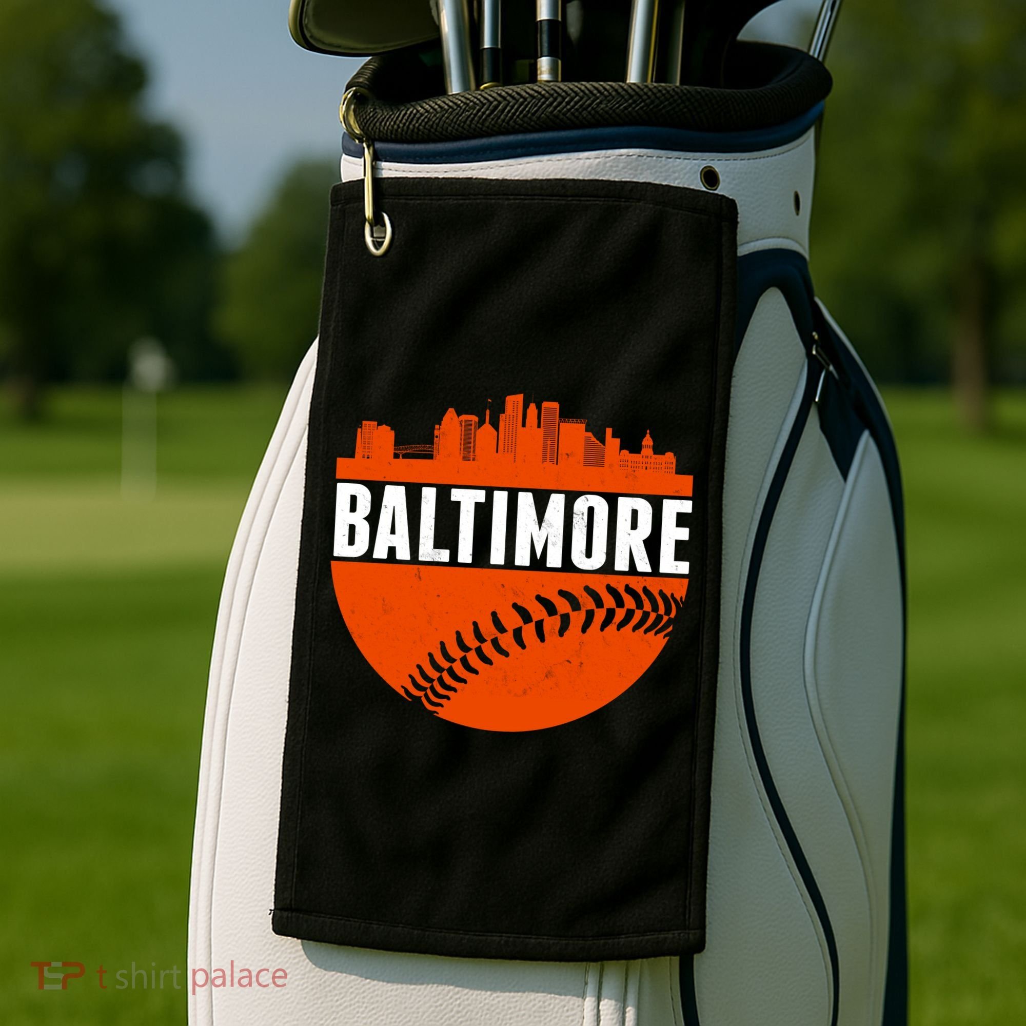 Classic Baltimore Skyline Baseball  Golf Towel