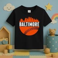 Classic Baltimore Skyline Baseball  Toddler T-Shirt thumb 3
