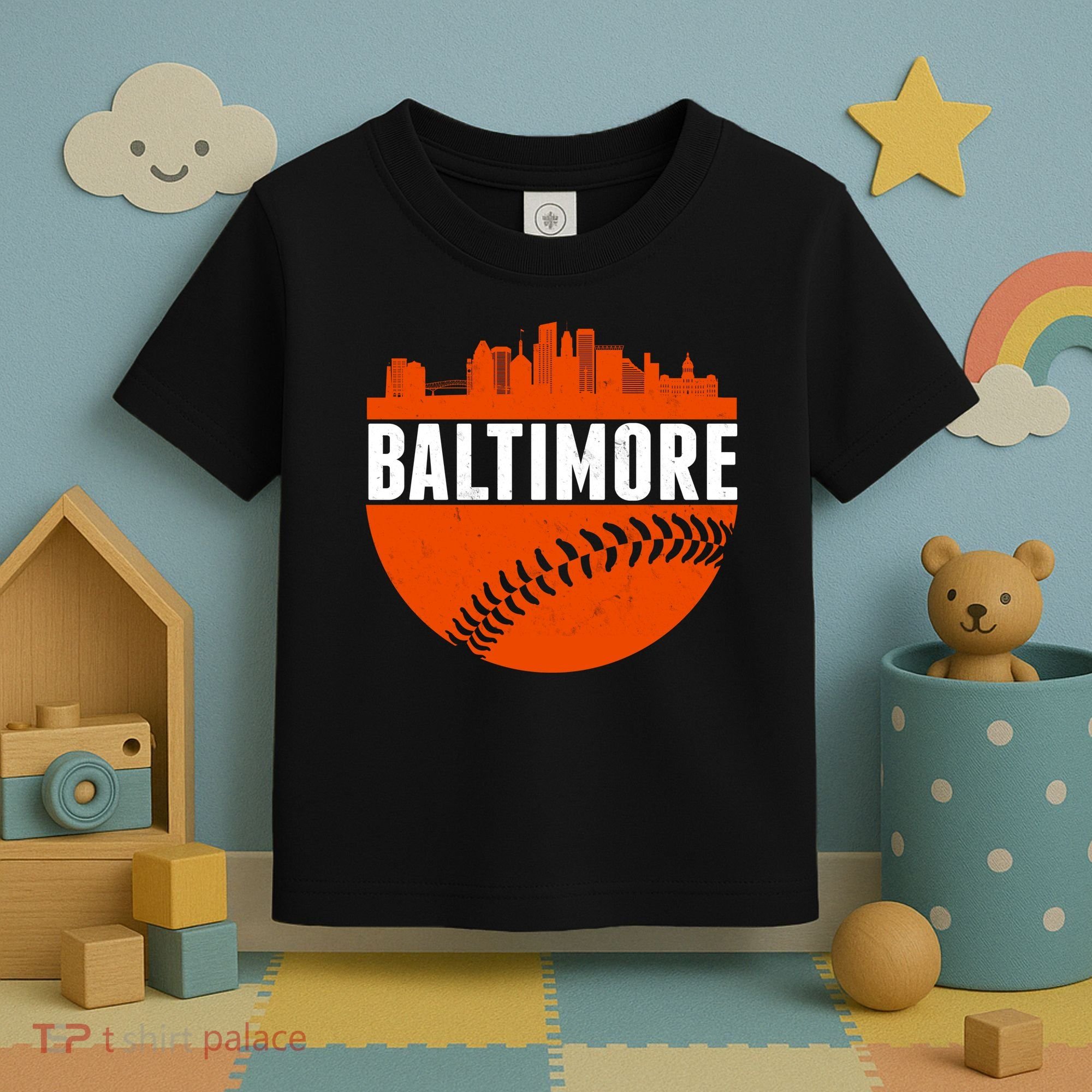 Classic Baltimore Skyline Baseball  Toddler T-Shirt