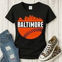 Classic Baltimore Skyline Baseball  Women's T-Shirt thumb 3