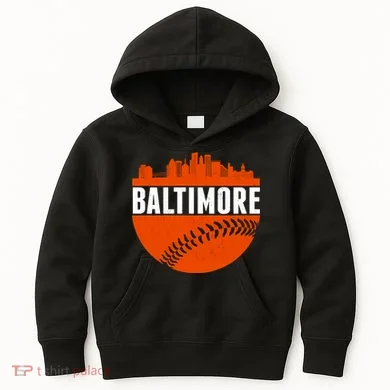 Classic Baltimore Skyline Baseball Kids Hoodie