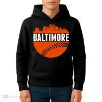 Classic Baltimore Skyline Baseball  Kids Hoodie thumb 4