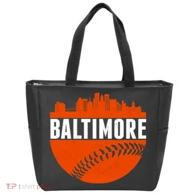 Classic Baltimore Skyline Baseball  Tote Bag