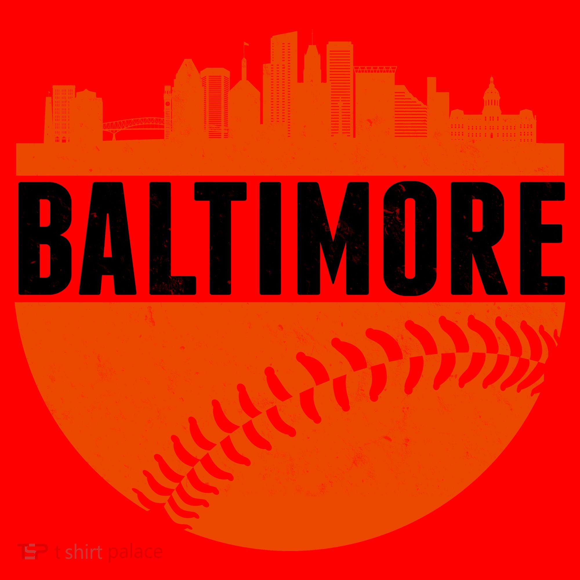 Classic Baltimore Skyline Baseball  Santa Hat