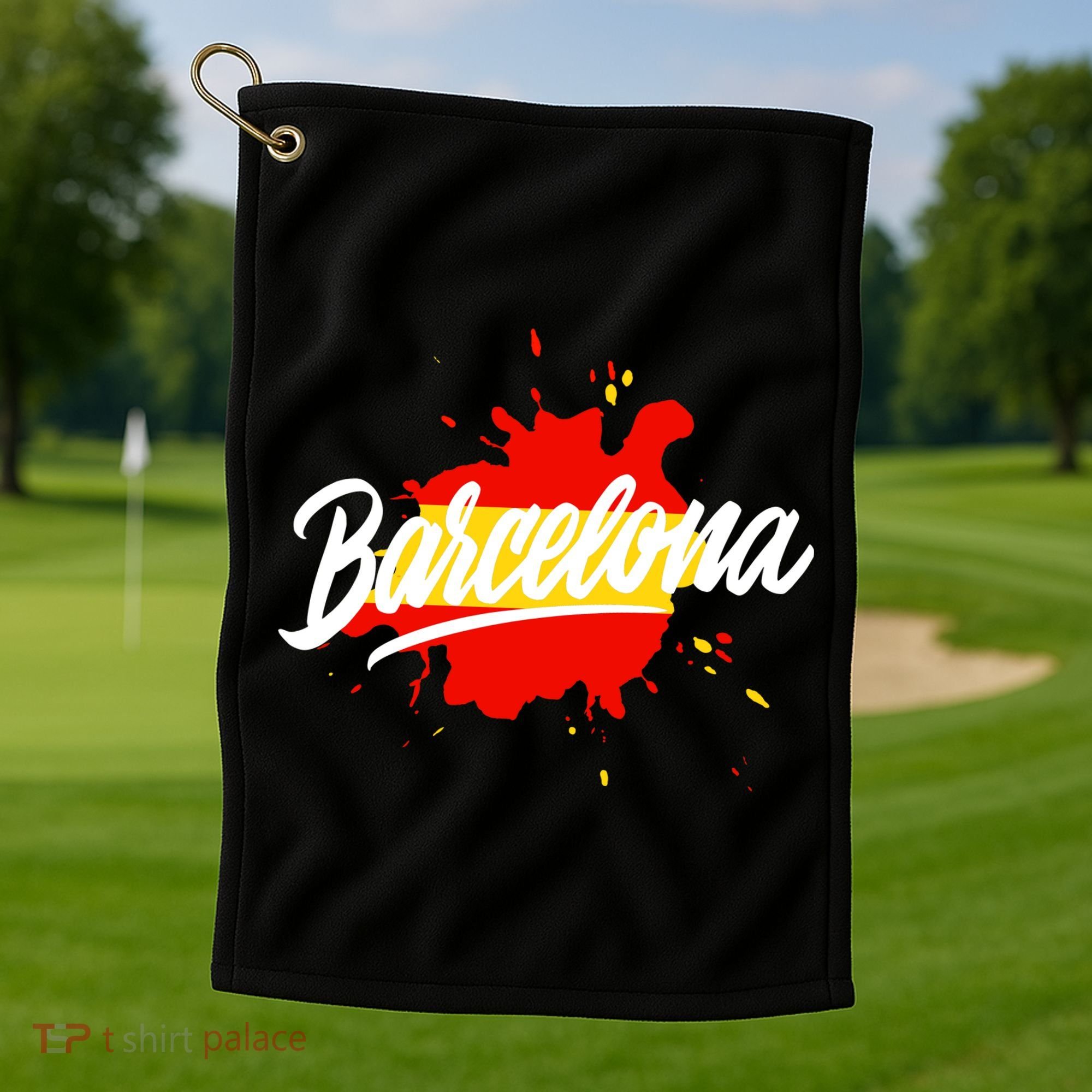 Classic Barcelona Flag Logo Golf Towel