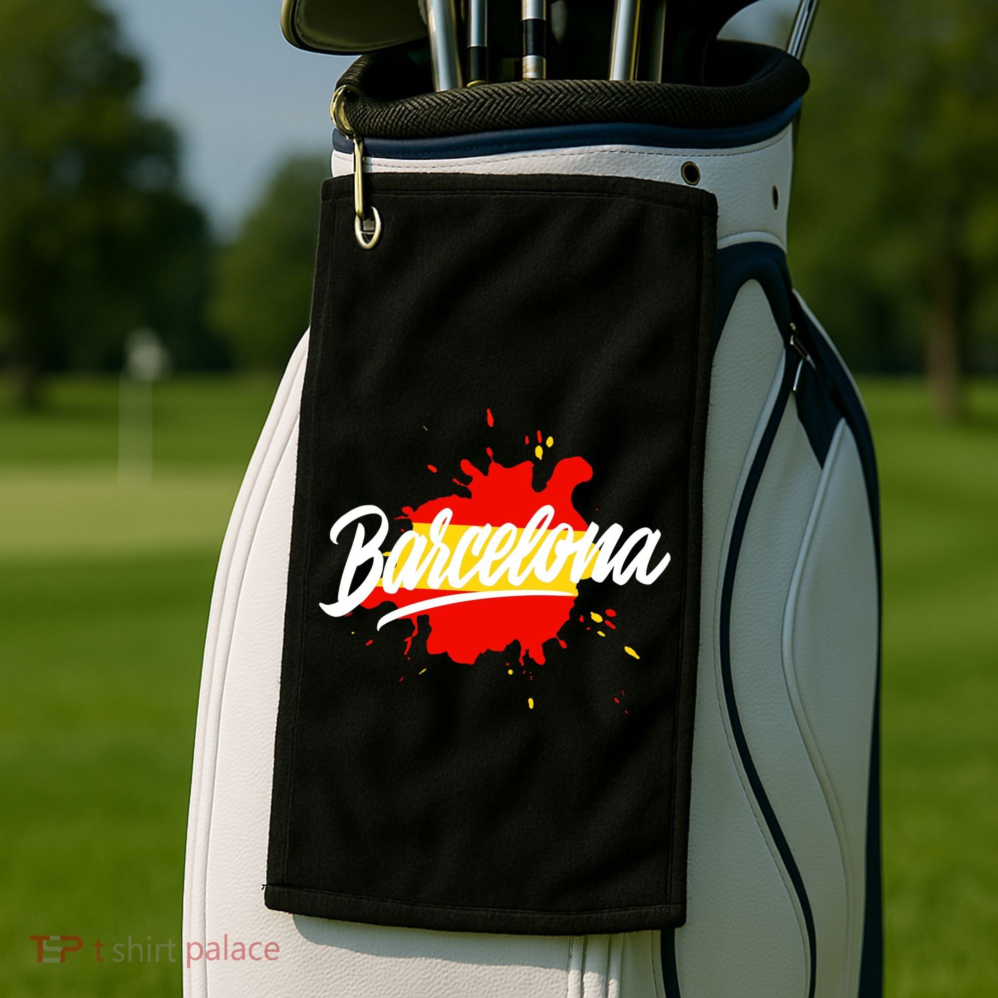 Classic Barcelona Flag Logo Golf Towel