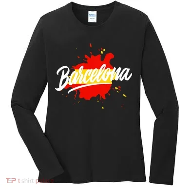 Classic Barcelona Flag Logo Women's Long Sleeve Shirt