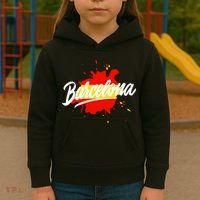 Classic Barcelona Flag Logo Kids Hoodie thumb 3