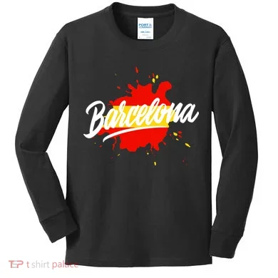 Classic Barcelona Flag Logo Kids Long Sleeve Shirt