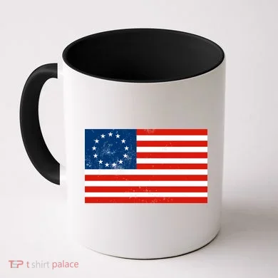 Classic Betsy Ross Flag Distressed Coffee Mug