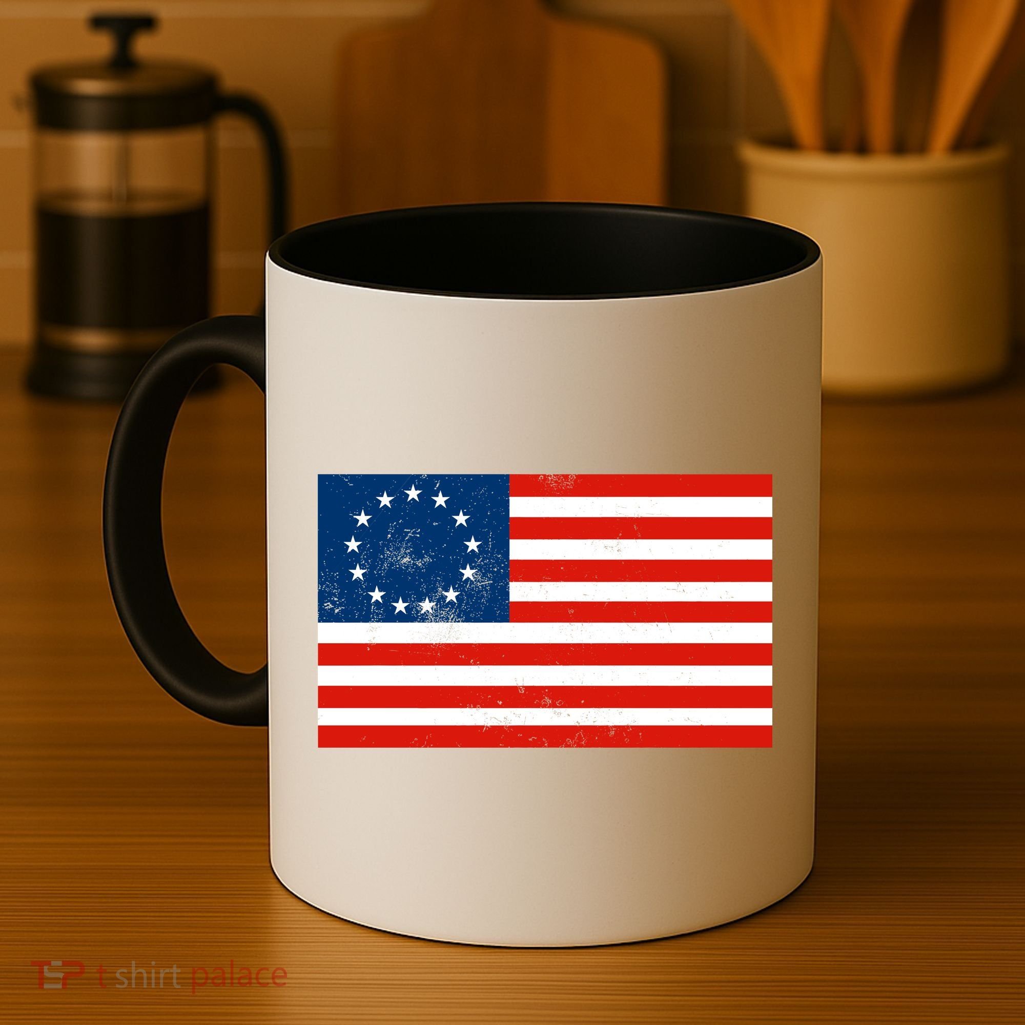 Classic Betsy Ross Flag Distressed  Coffee Mug