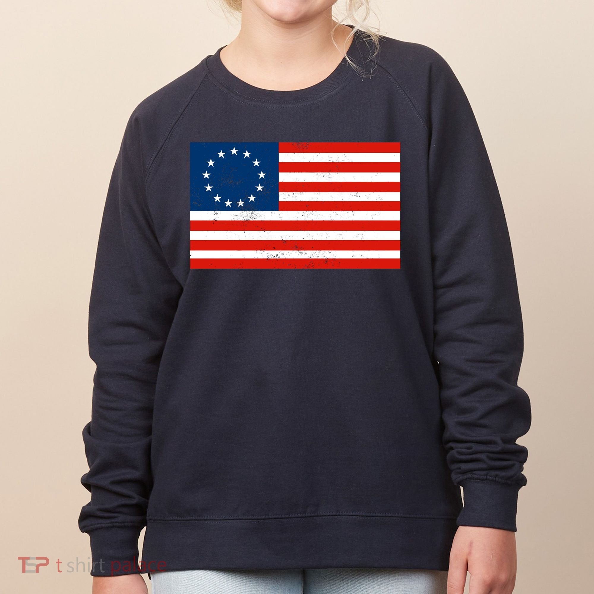 Classic Betsy Ross Flag Distressed  Women's Sweatshirt