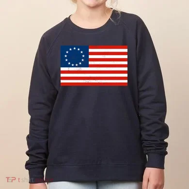 Classic Betsy Ross Flag Distressed Women's Sweatshirt