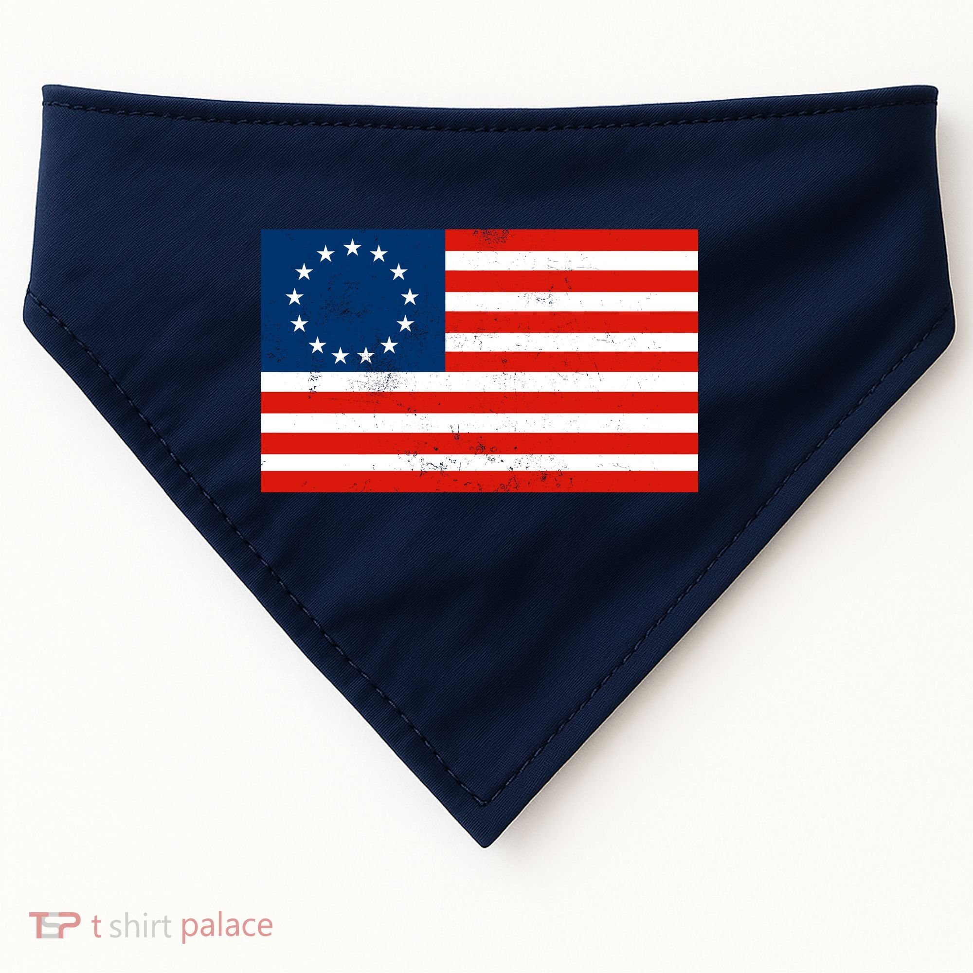 Classic Betsy Ross Flag Distressed  USA-Made Doggie Bandana