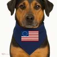 Classic Betsy Ross Flag Distressed  USA-Made Doggie Bandana thumb 1