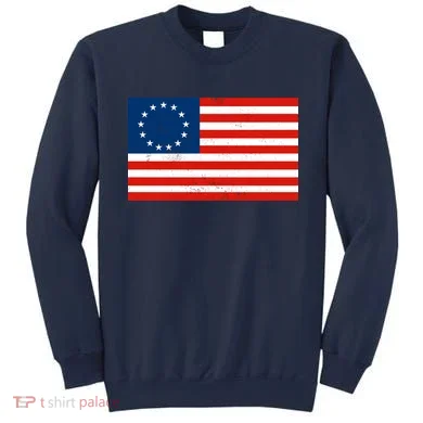 Classic Betsy Ross Flag Distressed  Sweatshirt