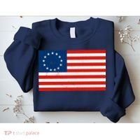 Classic Betsy Ross Flag Distressed  Sweatshirt thumb 2