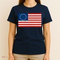 Classic Betsy Ross Flag Distressed  T-Shirt thumb 4