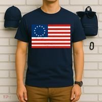Classic Betsy Ross Flag Distressed  T-Shirt thumb 6